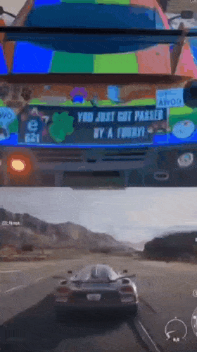 a screenshot of a video game with the words you just got passed by a funny on it
