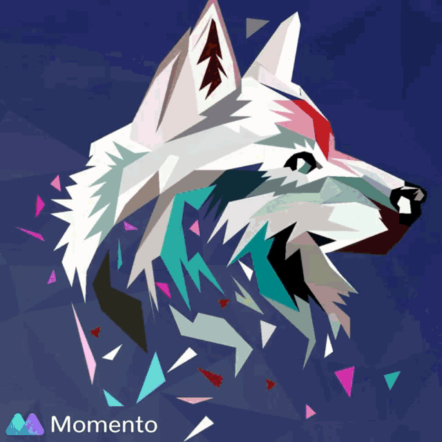 a momento logo with a picture of a dog
