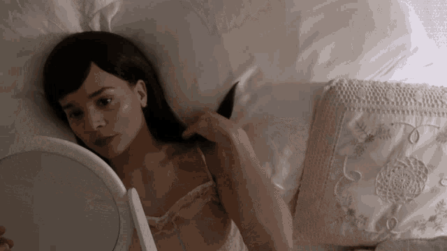 Erika De Casier Drama GIF - Erika De Casier Drama Sitting On The Bed GIFs