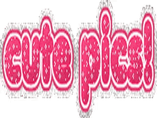 a pink and white graphic that says cute pies on a white background