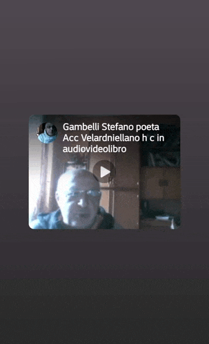 a picture of a man with glasses and the words gambelli stefano poeta acc velardiellano h c in audiovideolibro