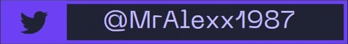 a purple twitter icon with the name mr alexx 1987