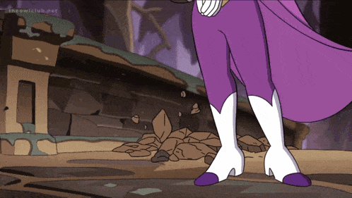 a cartoon of a purple and white animal with the words theowlclub.net at the top