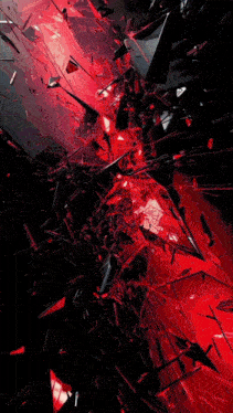 a red and black background with a broken glass texture