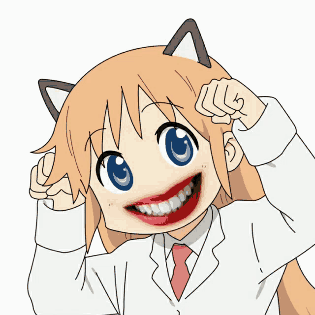 a cartoon of a girl with a cat ear on her head