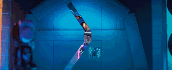 a robot is hanging from a ceiling in a dark room