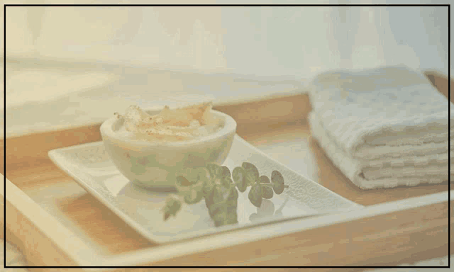 an advertisement for day spa in toronto shows a bowl of food on a tray