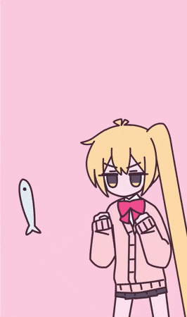 a girl in a school uniform is holding a fish in her hand