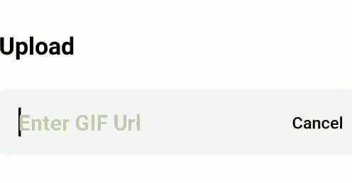 a screen shot of a search for gifs on a phone