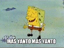 a cartoon of spongebob laughing with the words mas yanto mas yanto below him