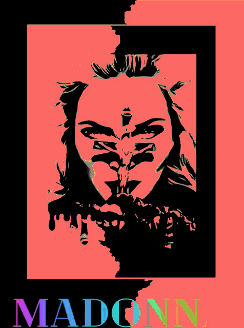 a poster with a woman 's face and the name madonna