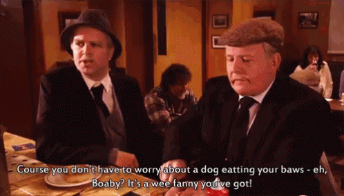 Still Game GIF - Still Game Jackand Victor Dog Eating Baws GIFs