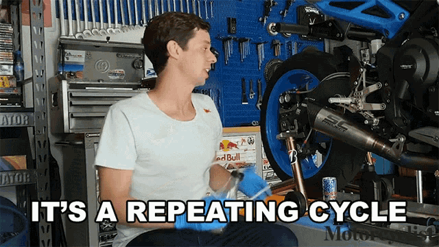 Its A Repeating Cycle Aaron Colton GIF - Its A Repeating Cycle Aaron Colton Motorcyclist Magazine GIFs