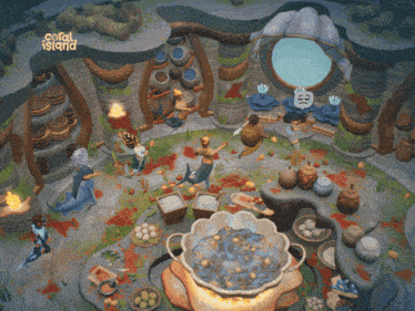 a video game called coral island is being played on a screen
