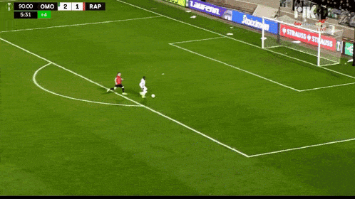 a soccer game between omo and rap is being played