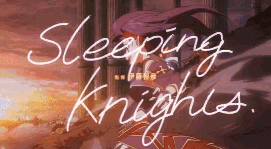 a poster for sleeping knights shows a woman in a red dress