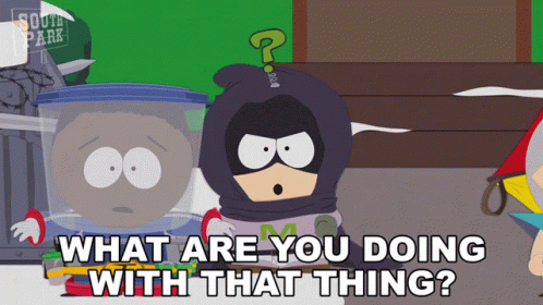 What Are You Doing With That Thing Mysterion GIF - What Are You Doing With That Thing Mysterion Kenny Mccormick GIFs