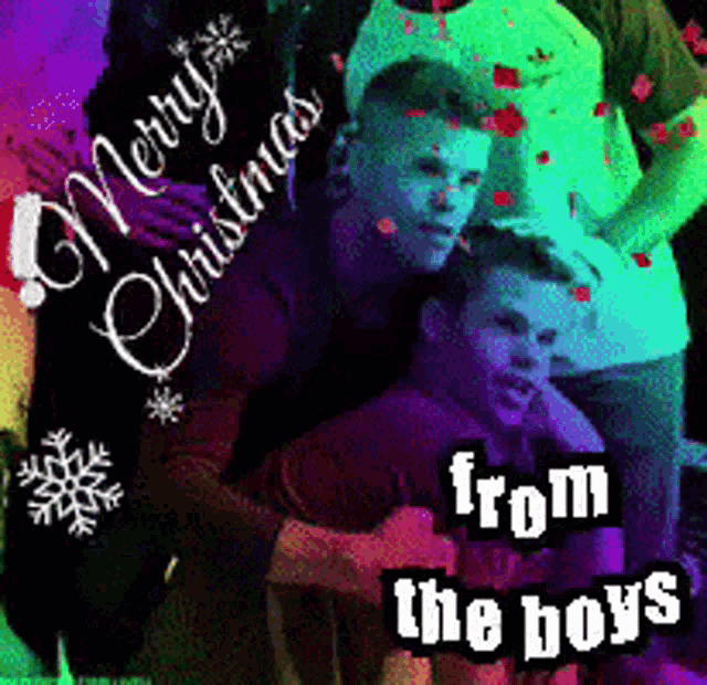 merry christmas from the boys with a group of men