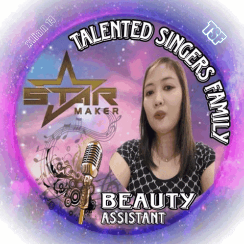 a picture of a woman with the words talented singers family