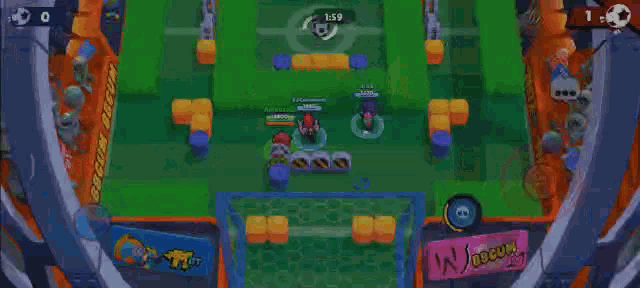 a group of people are playing a game of brawl stars on a cell phone .