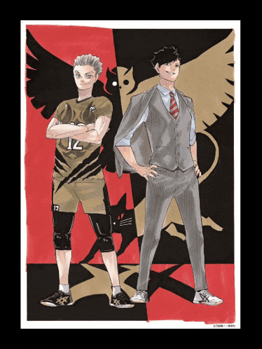 a drawing of two men standing next to each other with one wearing a number 12 shirt