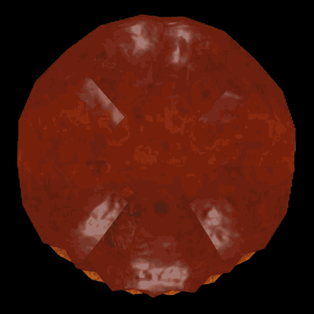 a 3d rendering of a red sphere with a yellow light coming out of it