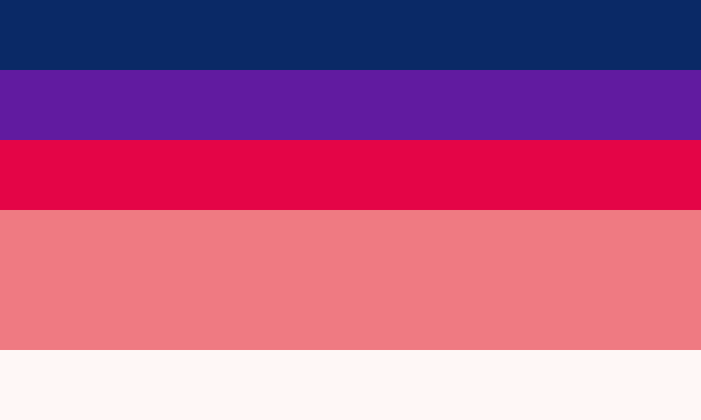 a blue , purple , pink , orange and white striped background .