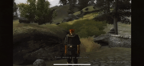 a screenshot of a video game that says highwayman at the bottom