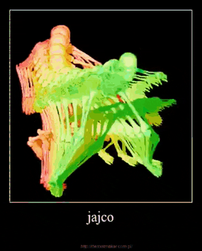 a picture of a rainbow colored object with the word jajco under it