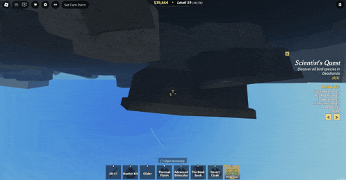 a computer screen shows a scientist 's quest