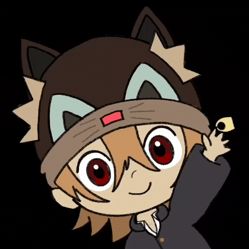 a cartoon character wearing a cat ear headband