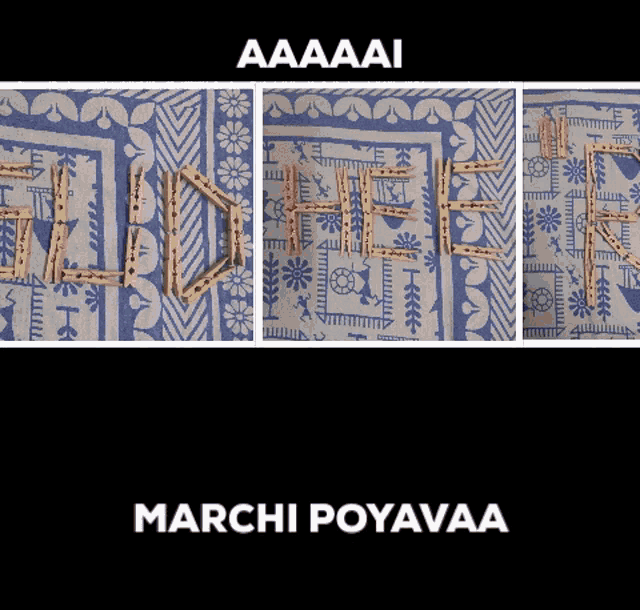 a collage of three pictures with the words aaaai marchi povavaa