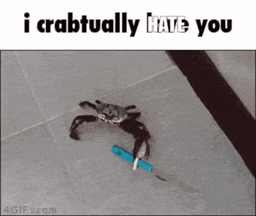 Crab Knife GIF - Crab Knife Crabtually Hate You GIFs