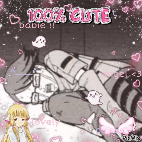 a picture of a girl and a boy with the words 100 % cute babie