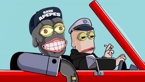 a cartoon of a man wearing a hat that says rare apepes