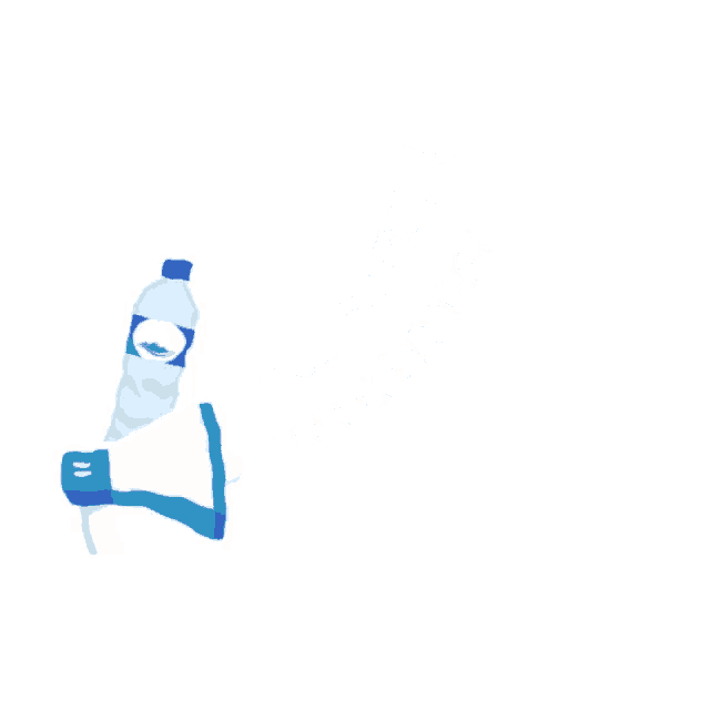 a megaphone and a bottle of water with indonesia written on it