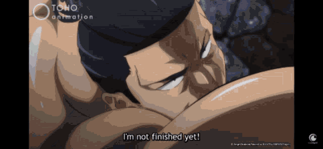 a screenshot of a sumo wrestler from toho animation