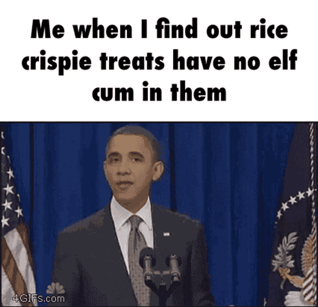 Obama Barrack Obama GIF - Obama Barrack Obama Rice Crispie Treats Have No Elf Cum GIFs