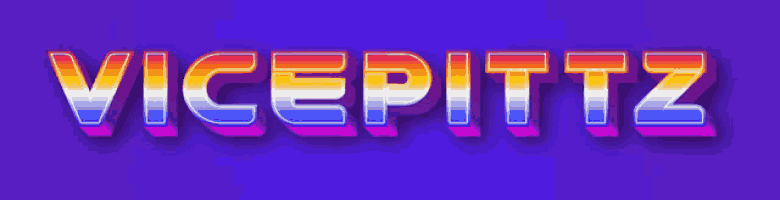 a purple background with the word vicepittz in neon letters