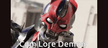 a picture of a monster with the words cum lore demon written below it