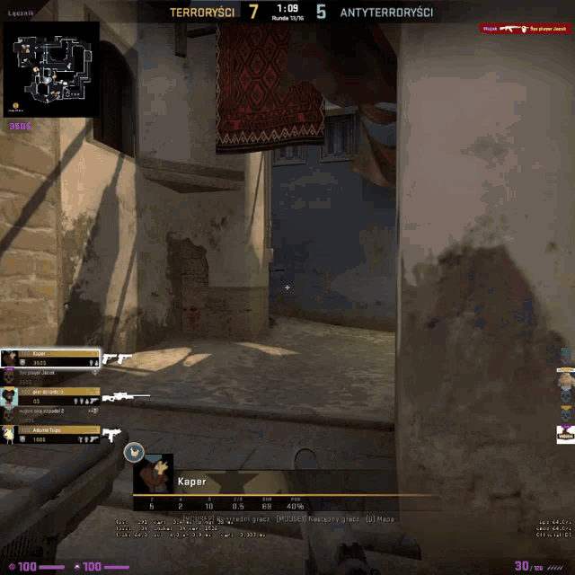 a screen shot of a video game with kaper at the bottom left