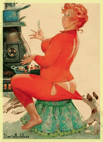 a painting of a woman sitting on a stool with the name dentelledelure written on the bottom