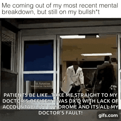 a doctor is standing in the doorway of a hospital talking to a man .