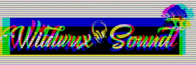a colorful sign that says williams sound with headphones