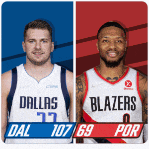 two basketball players from the dallas and blazers teams