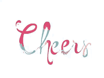 the word cheers is written in a colorful font with a candy cane in the middle .