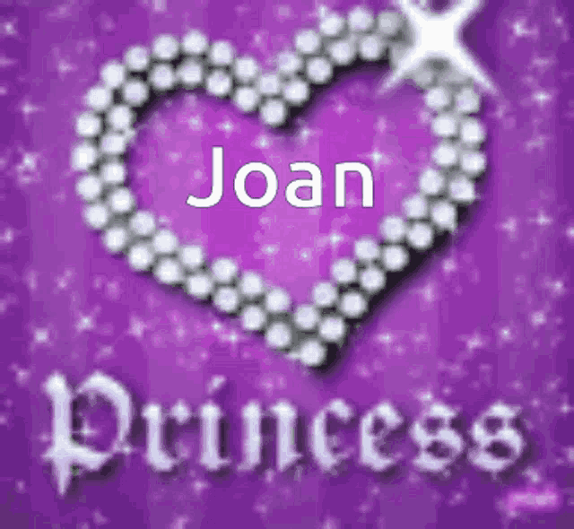 the name joan is on a purple background