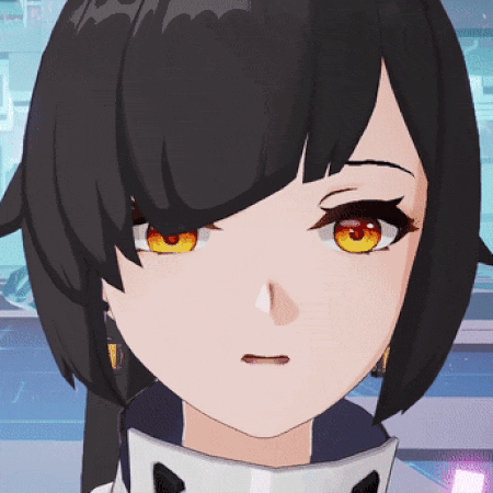 a close up of a cartoon girl 's face with a serious look on her face