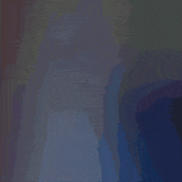 a blurred image of a person 's face with a blue and yellow background