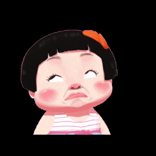 a cartoon girl with a puff of smoke coming out of her nose